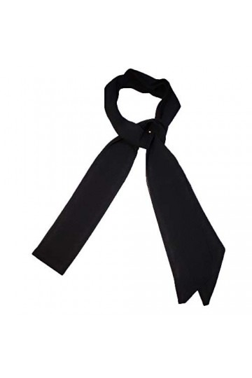 Mesdames Foulard Skinny écharpe Femmes Mince longtemps neckscarf cravate Bow mousseline de soie 200cm noir 