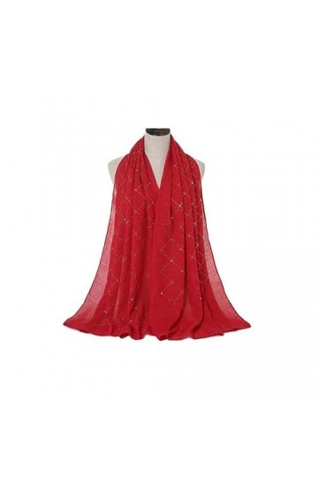 TAKOHL Foulard en coton mode plaine Hijab brillant diamant Plaid foulards femmes luxe foulard longue enveloppement femme mode