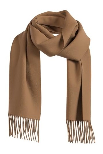 s.Oliver Sales GmbH & Co. KG / s.Oliver Écharpe à franges pour femmes avec franges, marron, taille unique