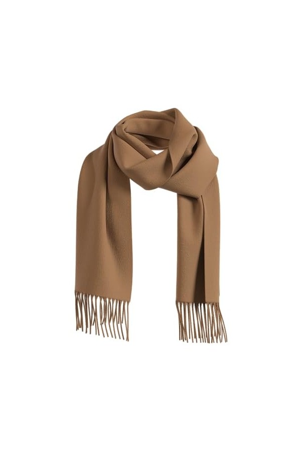 s.Oliver Sales GmbH & Co. KG / s.Oliver Écharpe à franges pour femmes avec franges, marron, taille unique