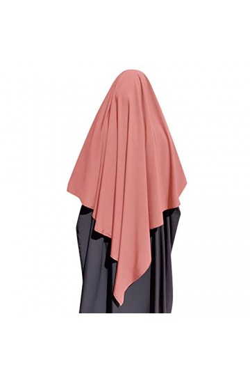 IBTOM CASTLE khimar Hijab à Enfiler Haut Jilbab pour Femme Musulmane Voilée Châle Islamique Rose One size