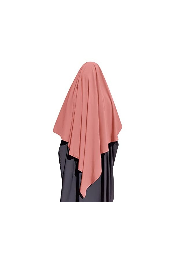 IBTOM CASTLE khimar Hijab à Enfiler Haut Jilbab pour Femme Musulmane Voilée Châle Islamique Rose One size