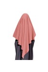 IBTOM CASTLE khimar Hijab à Enfiler Haut Jilbab pour Femme Musulmane Voilée Châle Islamique Rose One size