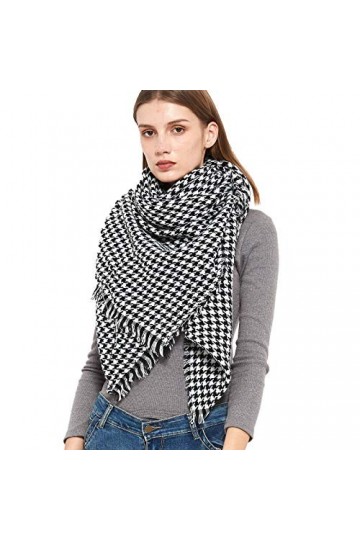 Écharpes for Femmes 140 écharpe en Peluche Hiver Dames Pied de Poule * 40 CM écharpe châle Chaud Couture écharpe Manteau écha