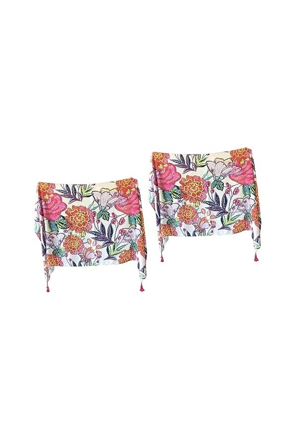 SOIMISS 2 Pcs Écharpe DÉté Serviettes De Plage Pour Femmes Foulards Pour Femmes Habillé Coton Lin Écharpe Écharpe Motif De F