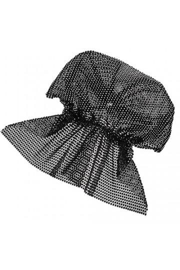 Beaupretty Casquettes Bling Strass Hijab Cap Scintillant Turbans Maille Élastique Cristal Tête Foulard Respirant Bling Strass