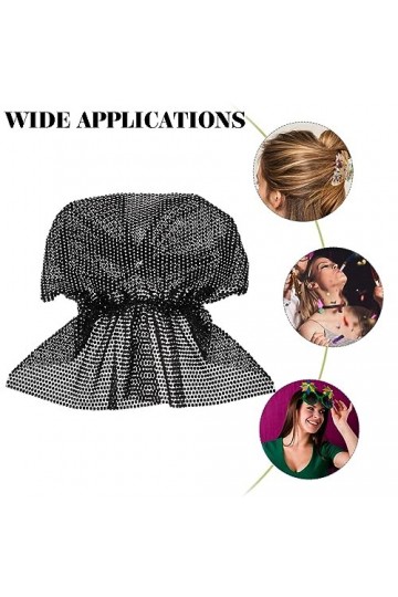 Beaupretty Casquettes Bling Strass Hijab Cap Scintillant Turbans Maille Élastique Cristal Tête Foulard Respirant Bling Strass