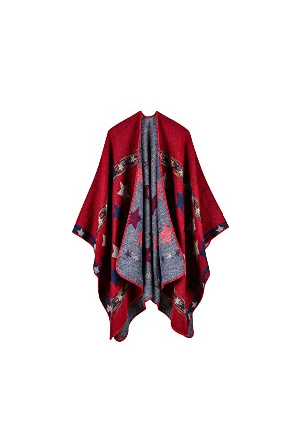 ZHIYU Foulard Imprimé Femme Mode Chaud Doux Cardigans Écharpe Double Face Épaissir Foulard Large Écharpe Femme Hiver, rouge, 