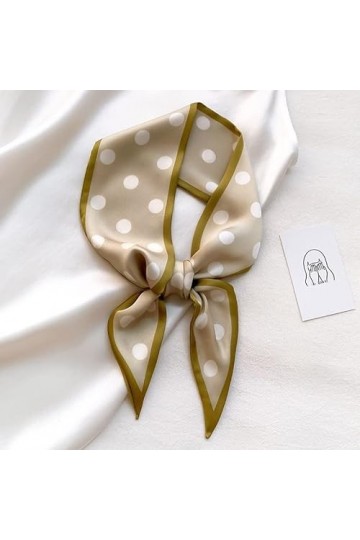 DEPILA Écharpe en Soie dété, Bureau de la Mode Petit Cheveux Cravate Cou Hijabs Femmes à Pois châles Bandeau Foulards Foular