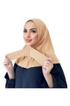OBEEII Hijab pour Femme Islamique Foulard Musulman en Modal Hijab Musulman de Couleur Unie Couverture Complète Foulard Envelo