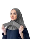 OBEEII Hijab pour Femme Islamique Foulard Musulman en Modal Hijab Musulman de Couleur Unie Couverture Complète Foulard Envelo