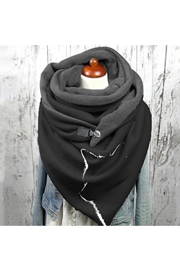 Notinzo Foulard en coton pour femme - Motif imprimé - Turban - Avec boucle - Doux, b, taille unique