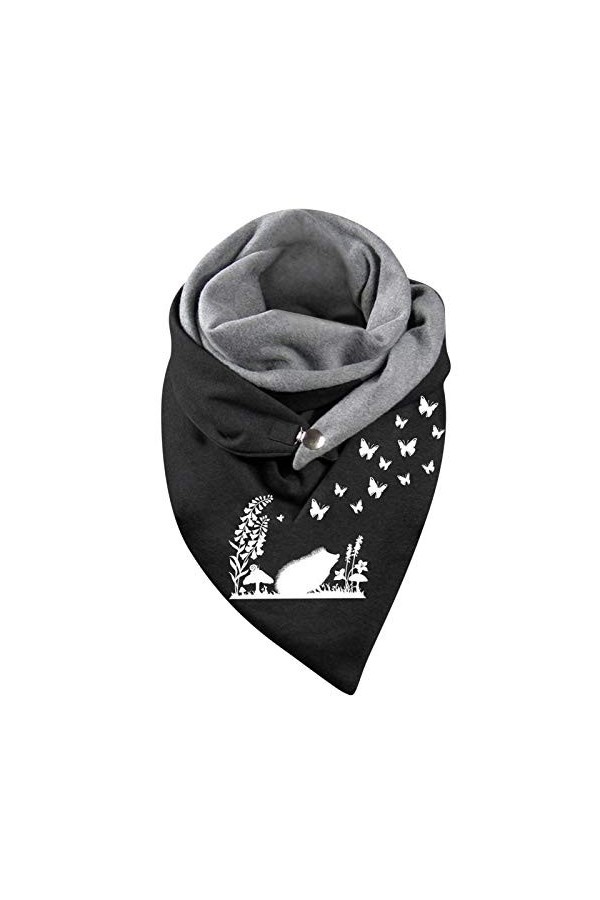 Cusstally Écharpes for Femmes Foulards Bouton décontracté Doux Mode Impression châles Chauds Envelopper Femmes écharpe Femme 