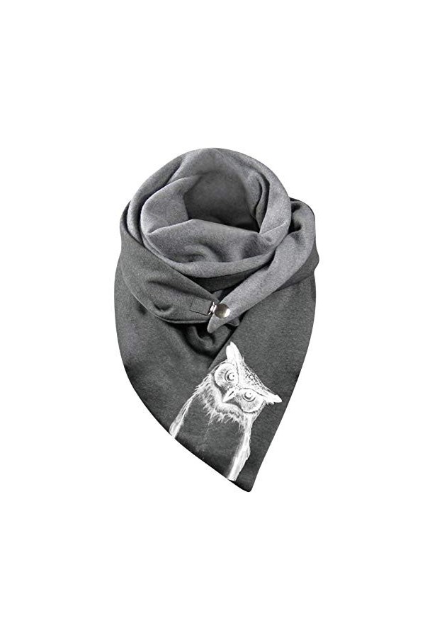 Cusstally Écharpes for Femmes Foulards Bouton décontracté Doux Mode Impression châles Chauds Envelopper Femmes écharpe Femme 