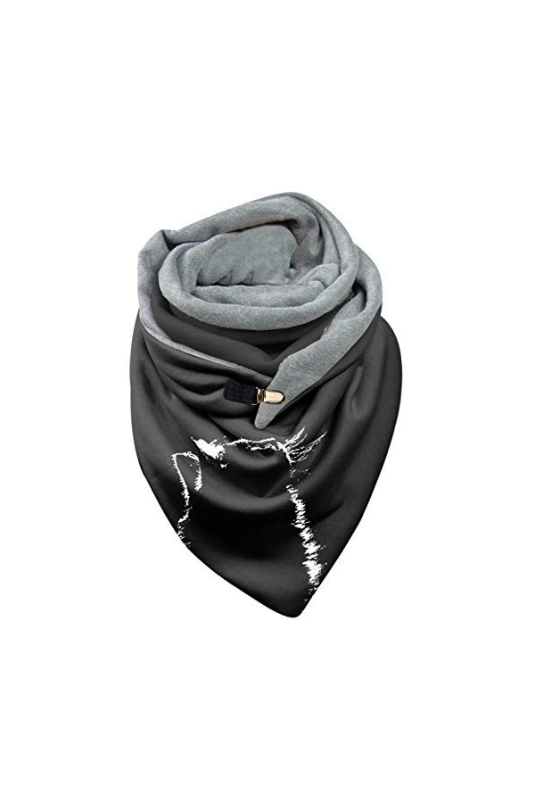 Cusstally Écharpes for Femmes Foulards Mode Impression Hiver Chaud Doux châles décontracté Femmes Wrap Bouton écharpe écharpe