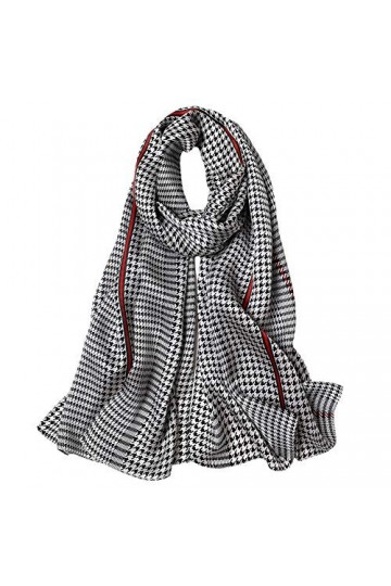 STORY OF SHANGHAI Femme Foulard 100% Soie de Mûrier Coloré Echarpe Léger Elégant Coupe Manuel Meilleur Cadeau pour votre Lady