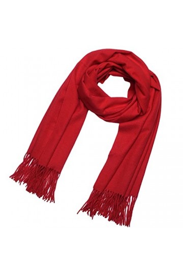 DonDon Écharpe femme hiver chaud et large Châle Etole Foulard 200 x 70 cm - Rouge