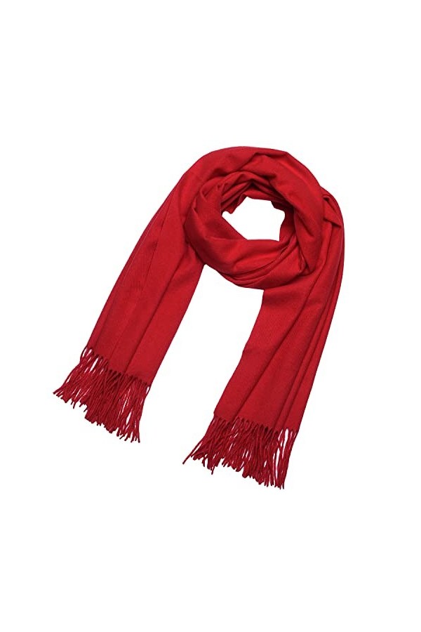 DonDon Écharpe femme hiver chaud et large Châle Etole Foulard 200 x 70 cm - Rouge