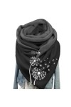 Générique Écharpe Femme Hiver Avec Bouton Vintage Foulards ÉLéGant Couleur Unie ÉCharpe Chaud Coton RéTro Automne Hiver Doux 