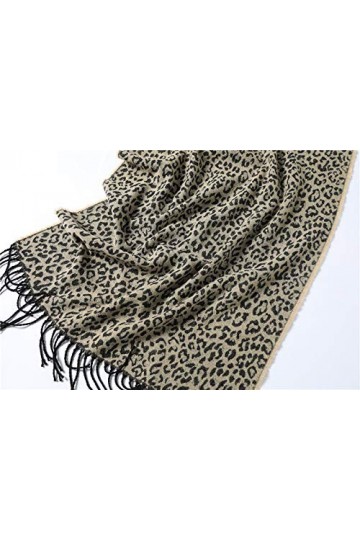 Sinyales Écharpe Pour Femme - Mode Imprimé Léopard Femme Foulard Hiver Chaud Cachemire Foulard Dame Tricot Châles Foulard Col