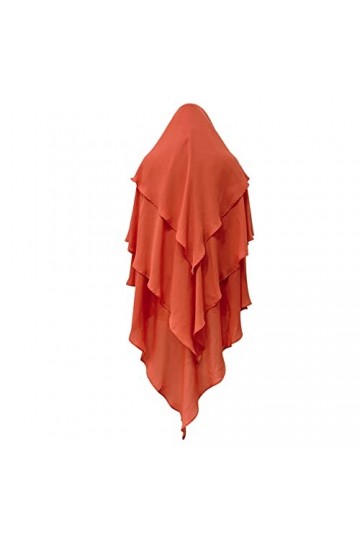 Odizli Foulard Femme Hijab Musulman Islamique Dubaï Middle East Multicouche Volants Écharpe Écharpe, Orange, F