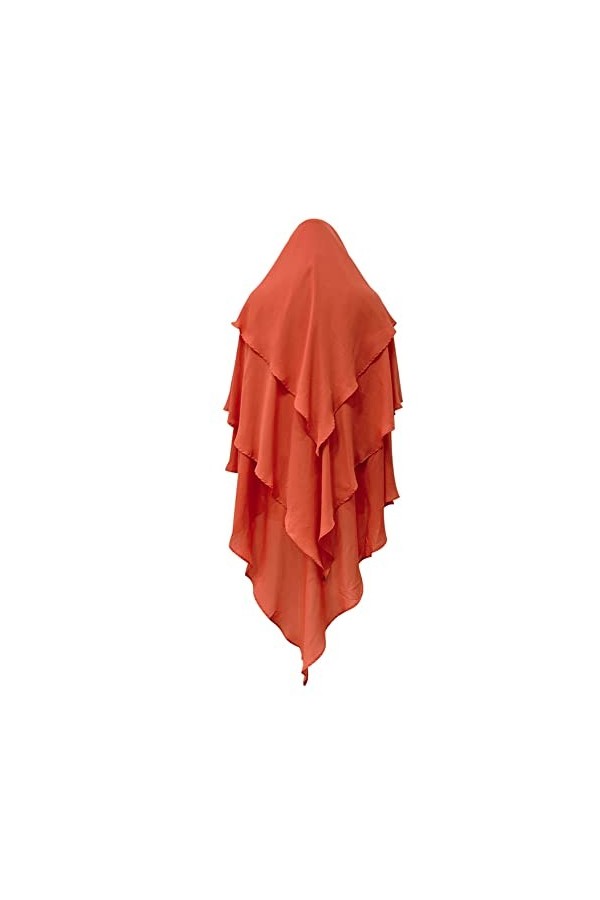 Odizli Foulard Femme Hijab Musulman Islamique Dubaï Middle East Multicouche Volants Écharpe Écharpe, Orange, F