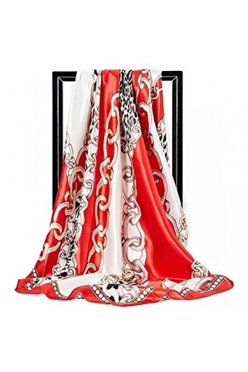 Écharpe Chale Femme Foulard en Soie Femmes Print Toile Col Square Echarpes De Bureau Dames Châle Bandanna Hijab Mouchoir Muff