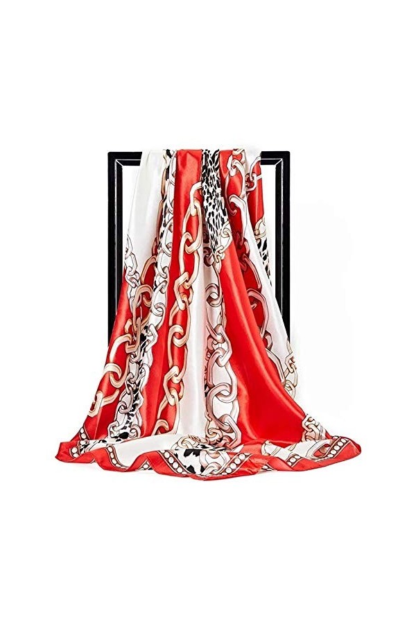 Écharpe Chale Femme Foulard en Soie Femmes Print Toile Col Square Echarpes De Bureau Dames Châle Bandanna Hijab Mouchoir Muff