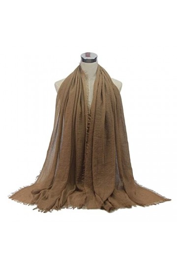 RILOOP Écharpe Châle Froissé Hijab Écharpe Solide Coton Foulard Pour Femmes Foulards Et Wraps Foulard Foulards Wraps