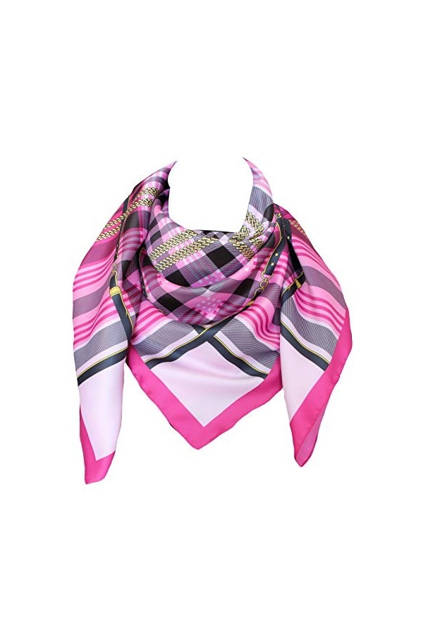 tessago - Foulard - Femme Rose Bianco Taille unique
