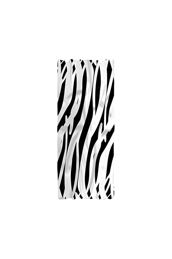 FVQL Écharpes longues et légères pour femmes foulard en soie, Graphiques Blanc et Noir