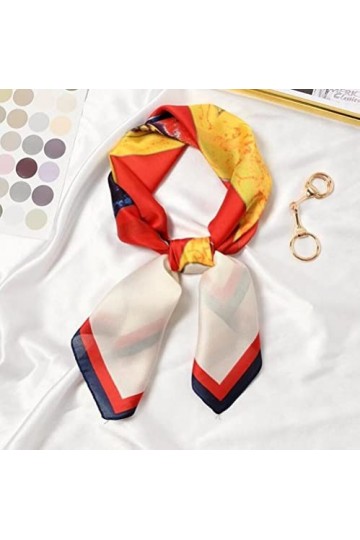 EXELNT Abstrait Bouteille Impression Carré Écharpe Femmes Bandana Bandeau Dame Tête Wraps Femme Châle Mode Foulard-Bleu Marin