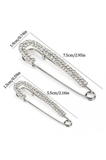 REYOK Broche décorative - 4 Pièces de Broches de Femme Broches de Pull et de Châle Broches avec Cristal et Perle Faux Foulard