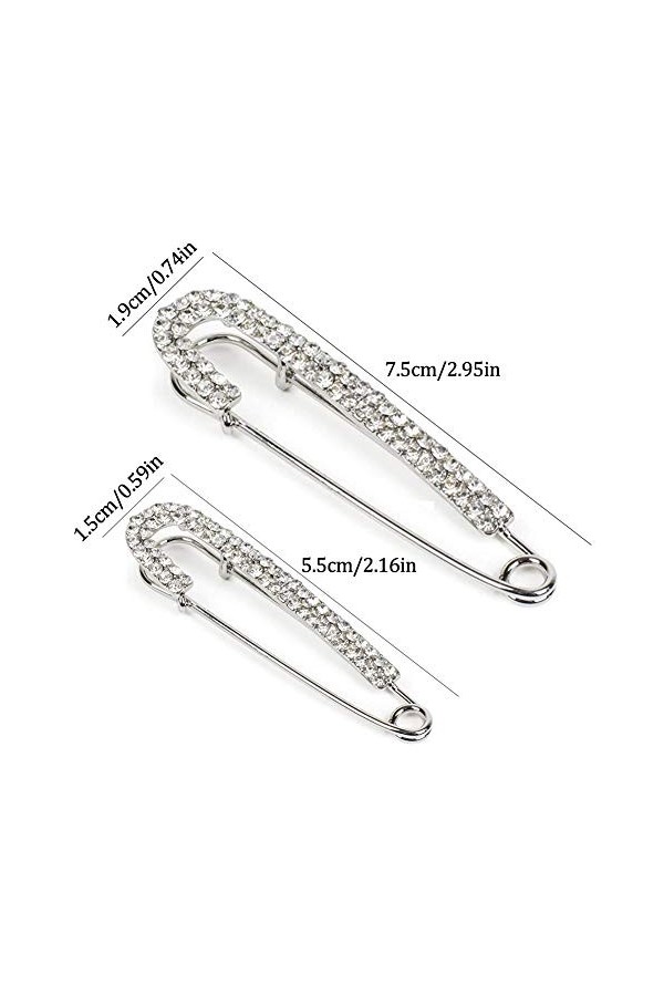 REYOK Broche décorative - 4 Pièces de Broches de Femme Broches de Pull et de Châle Broches avec Cristal et Perle Faux Foulard