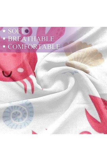 FVQL Écharpes longues et légères pour femmes foulard en soie, crabe et coquillage