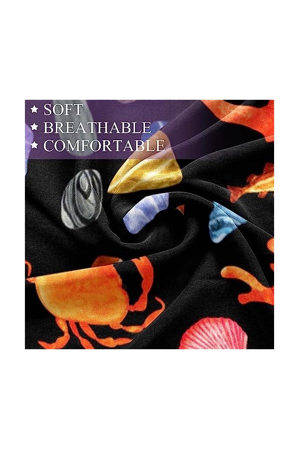 FVQL Écharpes longues et légères pour femmes foulard en soie, Coquillages Corail Coquillages Étoile de mer