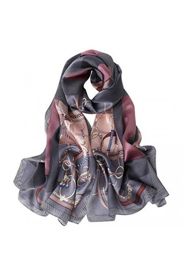 STORY OF SHANGHAI Femme Foulard 100% Soie de Mûrier Coloré Echarpe Léger Elégant Coupe Manuel Meilleur Cadeau pour votre Lady