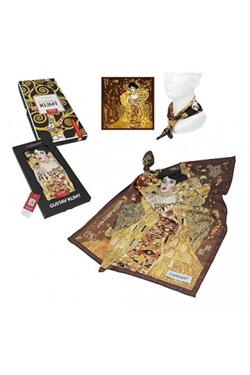 CARMANI - Foulard tendance pour femme avec Gustav Klimt, Adele Bloch Bauer I.