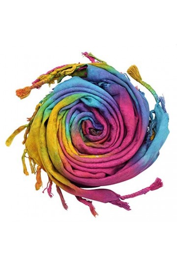 Freak Scene Kufiya - multicolore-batik-tiedye 03 - Rainbow Spiral - 100 x 100 cm - Shemagh - foulard Arafat palestinien - kef