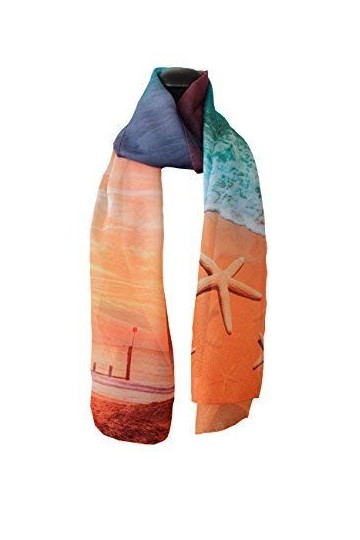 tessago - Foulard - Femme beige bleu ciel Taille unique