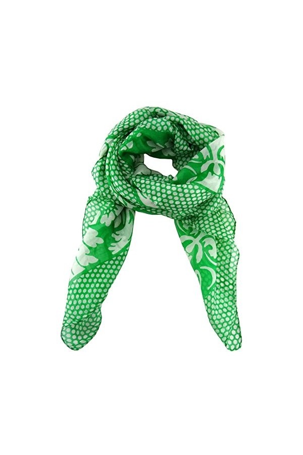 TigerTie - Foulard - À Fleurs - Femme - vert - Taille unique