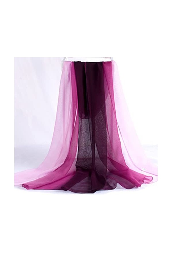 Fuduoduo Écharpe Square Rétro,Écharpe de Protection Solaire Gradient Beach pour Femmes,Mauve,160 * 50cm,Femme Multifonctionne