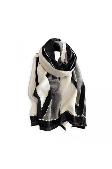 LumiSyne Hiver Écharpe Châle En Cachemire Pour Femmes Hommes Motif Géométrique De Mode Écharpe Pashmina Avec Gland Style De C