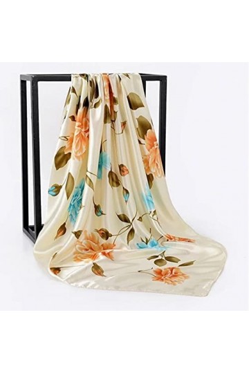 Bysonglezai Foulard Femme Echarpe Écharpe Châle Homme Foulards Imprimer Headcloth De Luxe Solaire Soie Foulards De Mode Coule