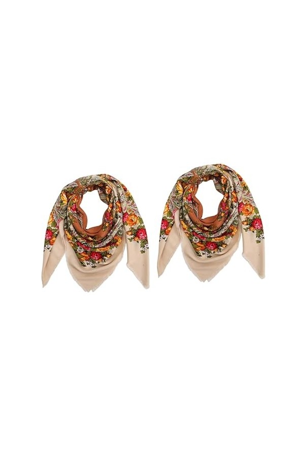 SOIMISS 2 Pièces Boho Châle Rebozos Para Mujer Foulards Pour Femmes Châle Floral Dames Foulards Impression Châle Dames Écharp