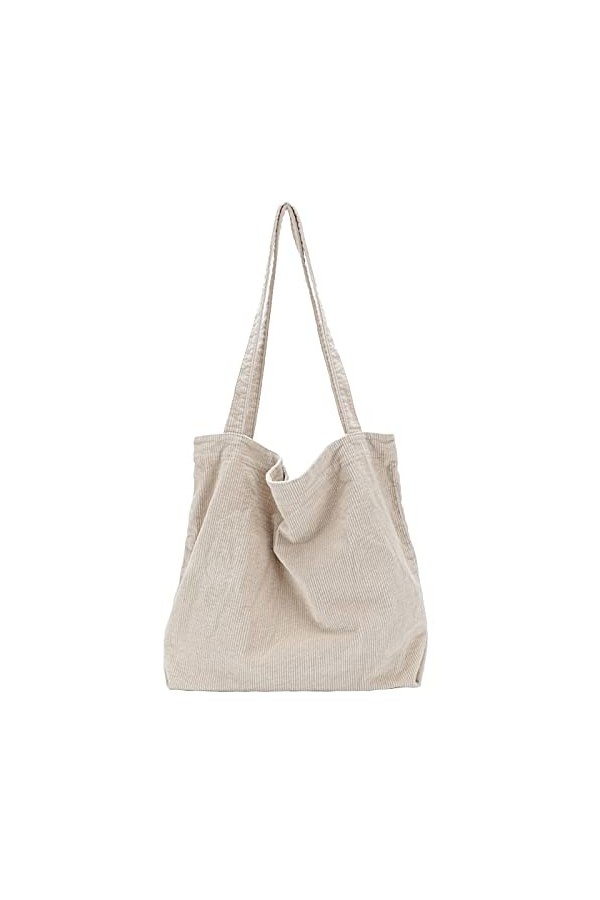 ALUWU Sac fourre-tout en velours côtelé pour femme et fille - Sac à main mignon - Grand sac à main, 006-gris foncé, Large
