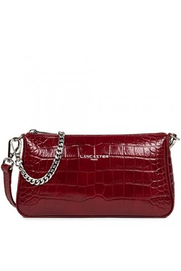 LANCASTER Petit sac trotteur - Exotic Lézard & Croco FR Carmin