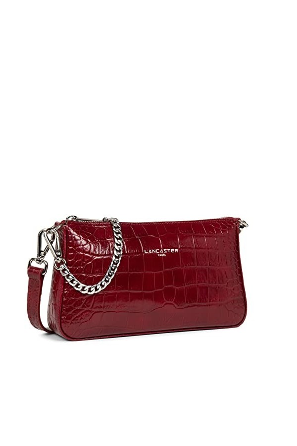 LANCASTER Petit sac trotteur - Exotic Lézard & Croco FR Carmin
