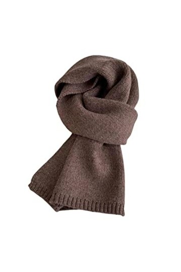 SERUMY Écharpes Tricotées Femmes dautomne dhiver Couleur Solide Écharpe Mince Nuerchief Doux Blanc Brun Blanc Chaud en Lain