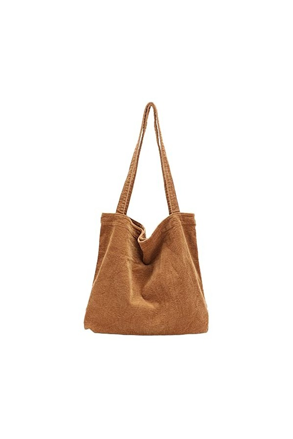 ALUWU Sac fourre-tout en velours côtelé pour femme et fille - Sac à main mignon - Grand sac à main, 006-gris foncé, Large